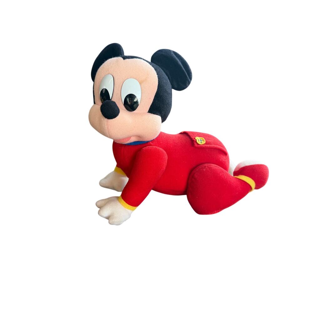 Vintage 1995 Mattel Disney Mickey Mouse Baby Crawling Plush WORKS